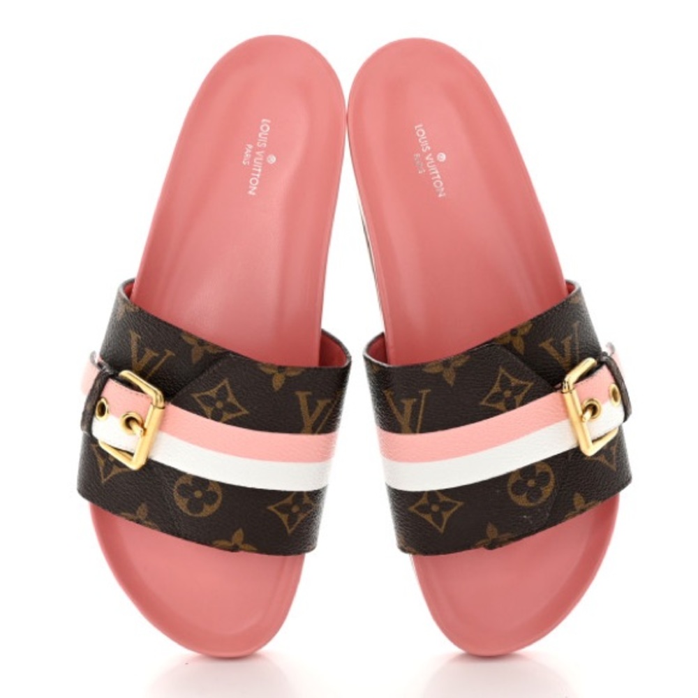 Brand new Louis Vuitton Monogram Bom Dia Flat Slides. Size 37